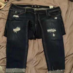 Hollister stretchy, cropped, distressed jeans size 15